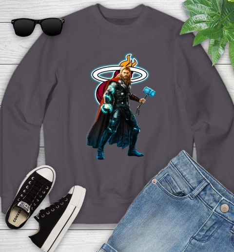 NBA Thor Avengers Endgame Basketball Miami Heat Youth Sweatshirt 6