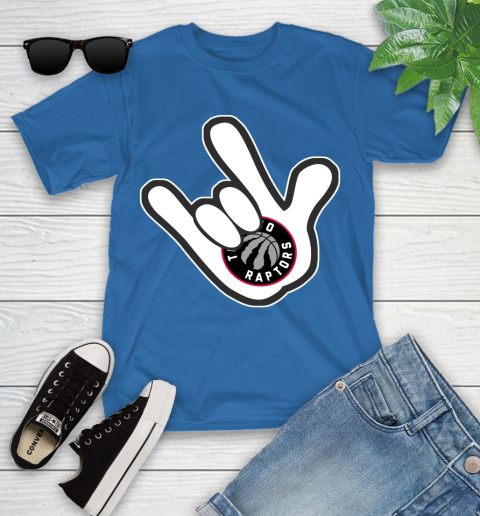 Toronto Raptors NBA Basketball Mickey Rock Hand Disney Youth T-Shirt 9