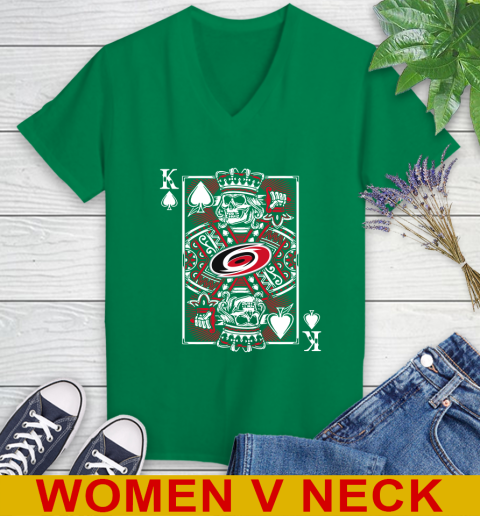 Carolina Hurricanes NHL Hockey The King Of Spades Death Cards Shirt Women's V-Neck T-Shirt 5