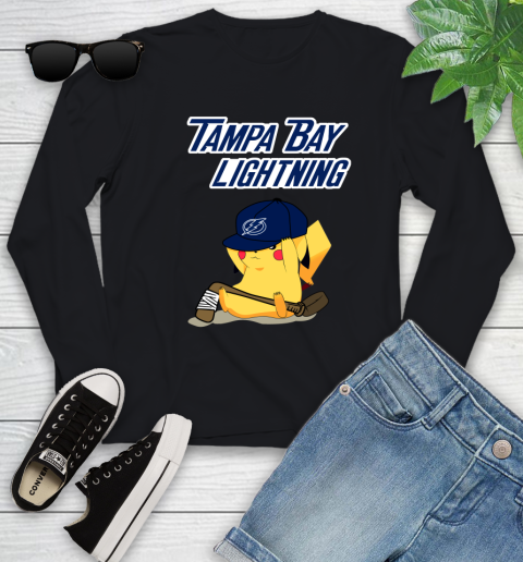 NHL Pikachu Hockey Sports Tampa Bay Lightning Youth Long Sleeve 2
