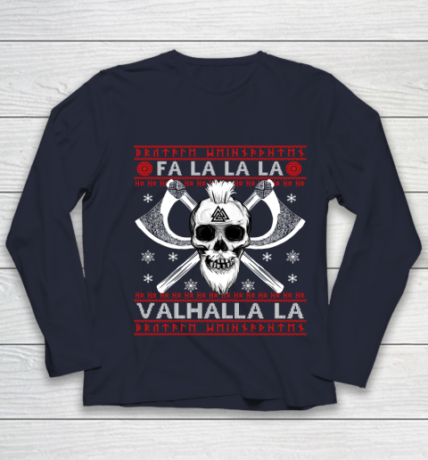 Ugly Christmas Sweater Fa La La Valhalla Viking Youth Long Sleeve 2