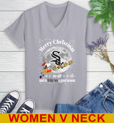 White Sox Merry Christmas To All And To White Sox A Good Season MLB Baseball Sports Women's V-Neck T-Shirt 4