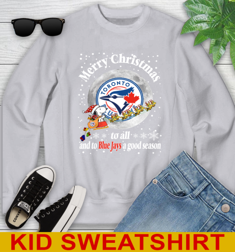 Toronto Blue Jays Merry Christmas To All And To Blue Jays A Good Season MLB Baseball Sports Youth Sweatshirt 3