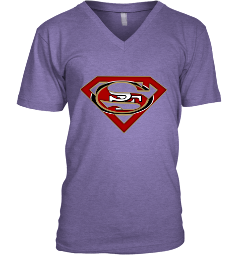 We Are Undefeatable The San Francisco 59ers X Superman NFL V-Neck T-Shirt 