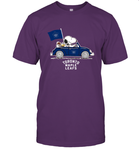 Snoopy And Woodstock Ride The Toronto Mapple Leafs Car NHL Unisex Jersey Tee