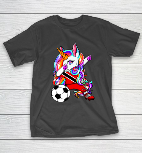Dabbing Unicorn Trinidad and Tobago Soccer Fans Football T-Shirt 2