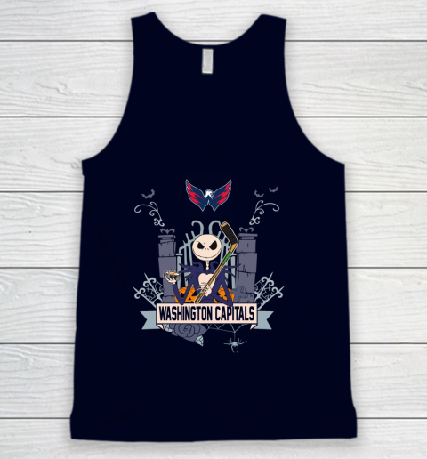 NHL Washington Capitals Hockey Jack Skellington Halloween Tank Top 2