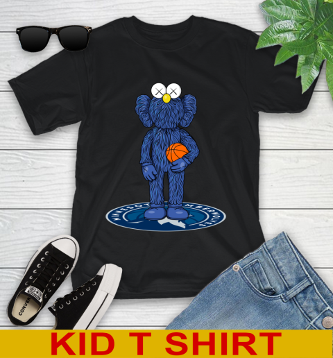 NBA Basketball Minnesota Timberwolves Kaws Bff Blue Figure Shirt Youth T-Shirt 2