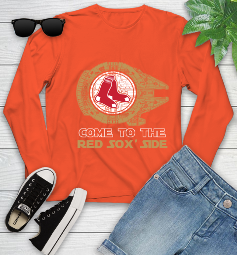 MLB Come To The Boston Red Sox Side Star Wars Baseball Sports Youth Long Sleeve 3