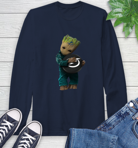 NHL Groot Guardians Of The Galaxy Hockey Sports Tampa Bay Lightning Long Sleeve T-Shirt 4