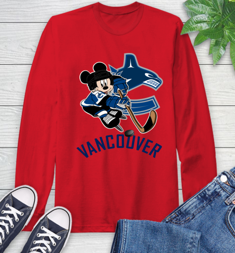 NHL Vancouver Canucks Mickey Mouse Disney Hockey T Shirt Long Sleeve T-Shirt 10