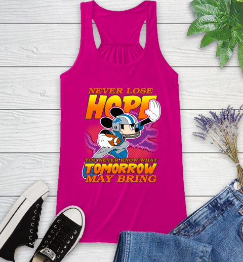 Detroit Lions NFL Football Mickey Disney Never Lose Hope Racerback Tank 7