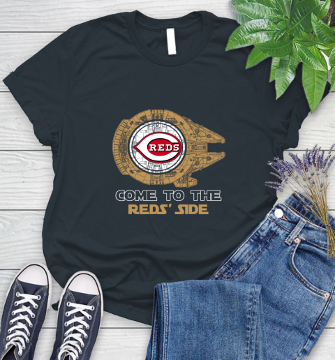 MLB Come To The Cincinnati Reds Side Star Wars Baseball Sports Women's T-Shirt 8