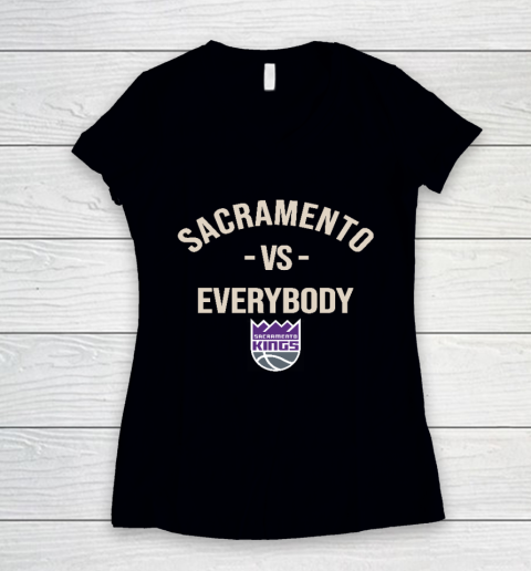 Sacramento Kings Vs Everybody Women's V-Neck T-Shirt