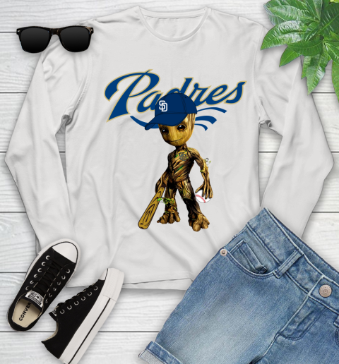 MLB San Diego Padres Groot Guardians Of The Galaxy Baseball Youth Long Sleeve