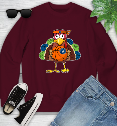 Minnesota Timberwolves Turkey thanksgiving day Youth Sweatshirt 5