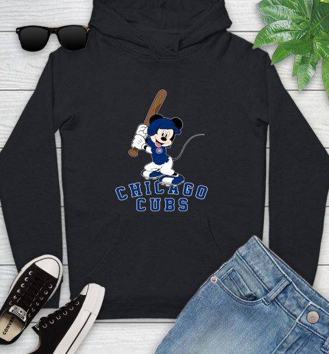 MLB Baseball Chicago Cubs Cheerful Mickey Mouse Shirt Youth Hoodie