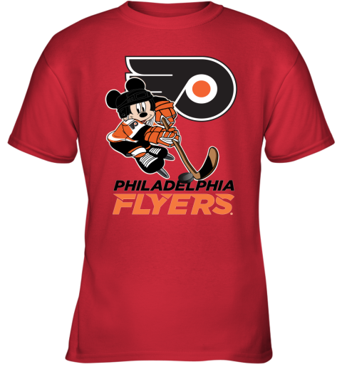 NHL Philadelphia Flyers Mickey Mouse Disney Hockey T Shirt Youth T-Shirt