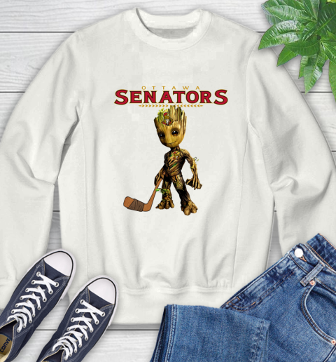 Ottawa Senators NHL Hockey Groot Marvel Guardians Of The Galaxy Sweatshirt