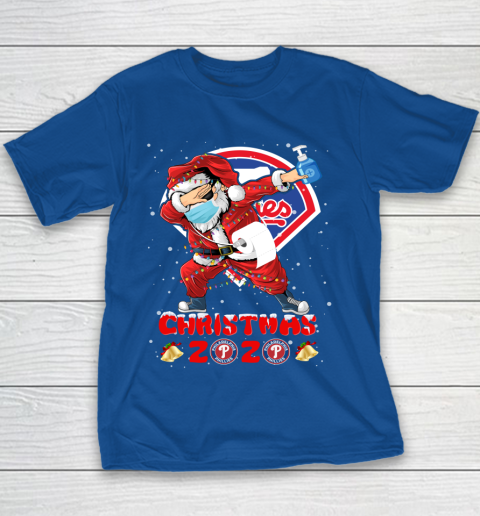 Philadelphia Phillies Funny Santa Claus Dabbing Christmas 2020 MLB Youth T-Shirt 6