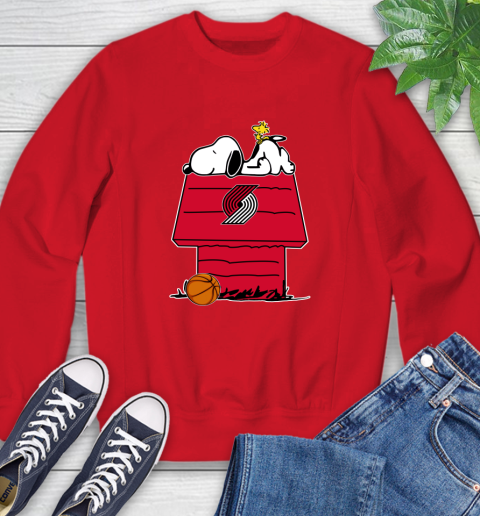 Portland Trail Blazers NBA Basketball Snoopy Woodstock The Peanuts Movie Sweatshirt 10
