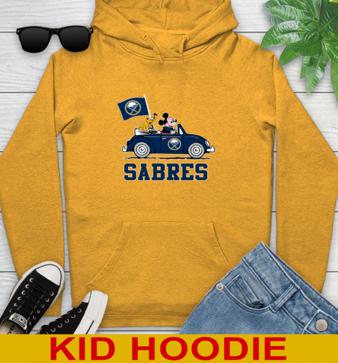NHL Hockey Buffalo Sabres Pluto Mickey Driving Disney Shirt Youth Hoodie 3