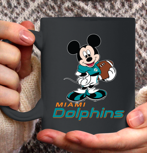 NFL Football Miami Dolphins Cheerful Mickey Mouse Shirt Ceramic Mug 15oz