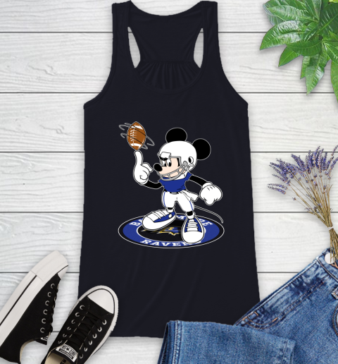 NFL Football Baltimore Ravens Cheerful Mickey Disney Shirt Racerback Tank 9