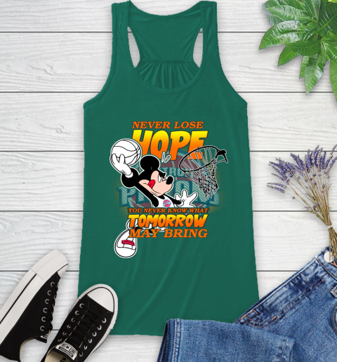 Detroit Pistons NBA Basketball Mickey Disney Never Lose Hope Racerback Tank 6