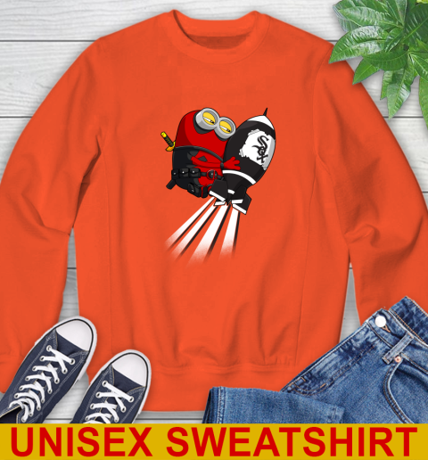 MLB Baseball Chicago White Sox Deadpool Minion Marvel Shirt Sweatshirt - Image 4