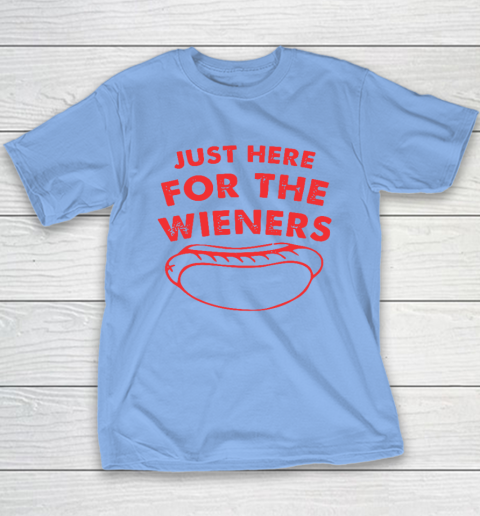Just Here For The Wieners Funny 4th Of July Youth T-Shirt 8