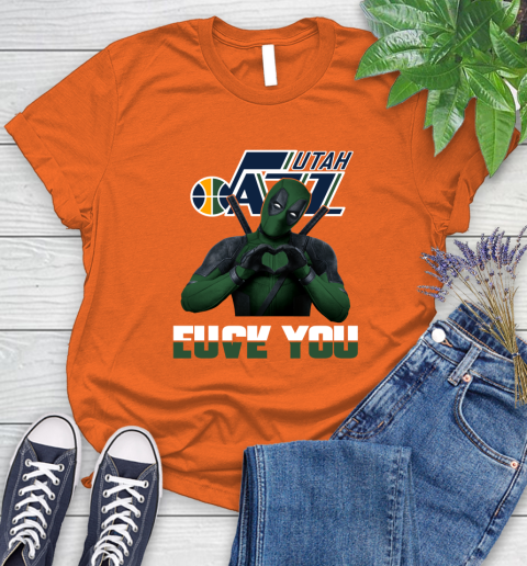 NBA Utah Jazz Deadpool Love You Fuck You Basketball Sports Women's T-Shirt 3