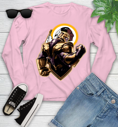 NFL Thanos Avengers Endgame Football Sports Washington Redskins Youth Long Sleeve 10