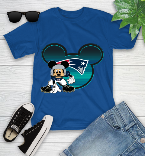 NFL New England Patriots Mickey Mouse Disney Football T Shirt Youth T-Shirt 9