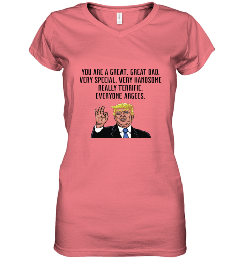 v4vj fathers day trump women v neck t shirt 39 front coral