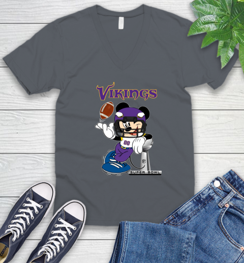 NFL Minnesota Vikings Mickey Mouse Disney Super Bowl Football T Shirt V-Neck T-Shirt 5
