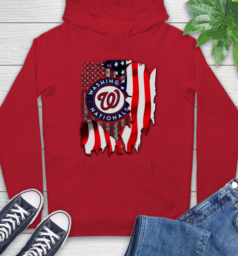 Washington Nationals MLB Baseball American Flag Hoodie 10