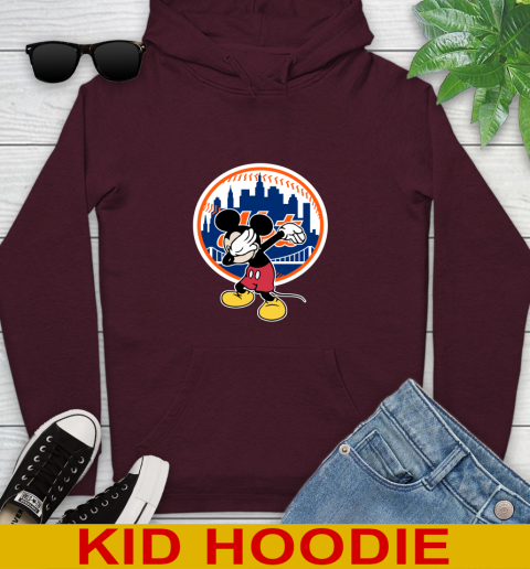 New York Mets MLB Baseball Dabbing Mickey Disney Sports Youth Hoodie 7