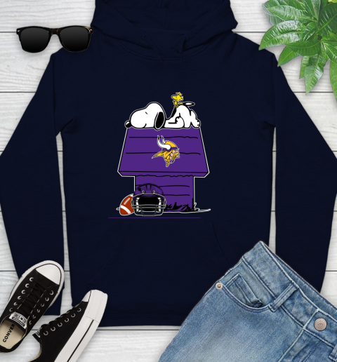 Minnesota Vikings NFL Football Snoopy Woodstock The Peanuts Movie Youth Hoodie 4
