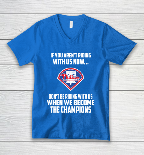 MLB Philadelphia Phillies Baseball We Become The Champions V-Neck T-Shirt 5