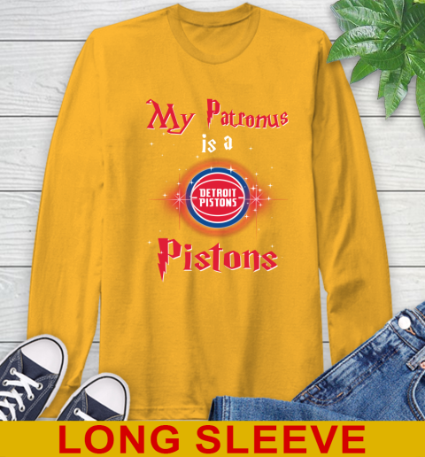 NBA Basketball Harry Potter My Patronus Is A Detroit Pistons Long Sleeve T-Shirt 2