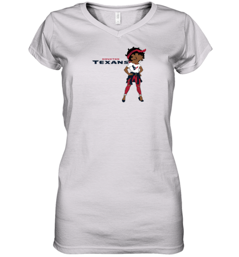 Betty Boop Houston Texans Women's V-Neck T-Shirt