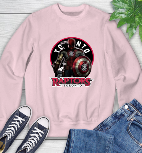 Toronto Raptors NBA Basketball Captain America Thor Spider Man Hawkeye Avengers Sweatshirt 9