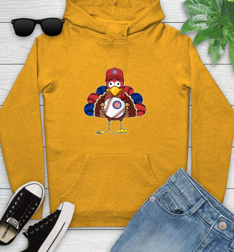 Chicago Cubs Turkey thanksgiving Youth Hoodie 3