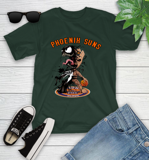 NBA Phoenix Suns Basketball Venom Groot Guardians Of The Galaxy Youth T-Shirt 5