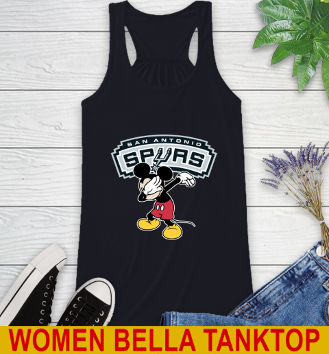 San Antonio Spurs NBA Basketball Dabbing Mickey Disney Sports Racerback Tank 10