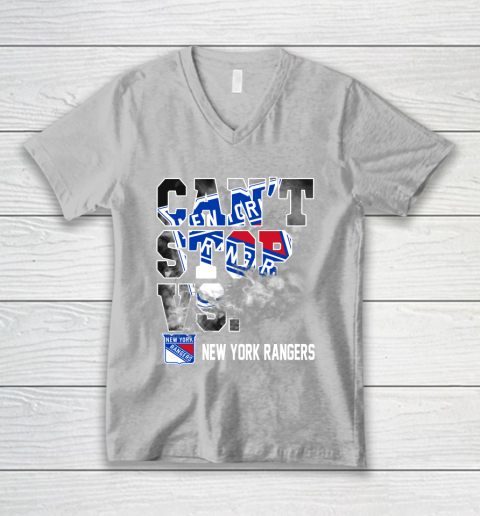 NHL New York Rangers Hockey Can't Stop Vs V-Neck T-Shirt 3