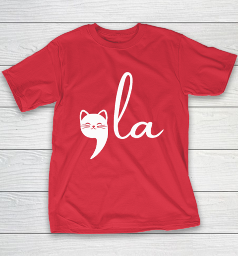 Cat Comma La Kamala Harris For President 2024 Election Youth T-Shirt 7