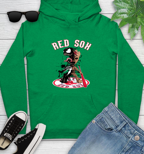 MLB Boston Red Sox Baseball Venom Groot Guardians Of The Galaxy Youth Hoodie 7