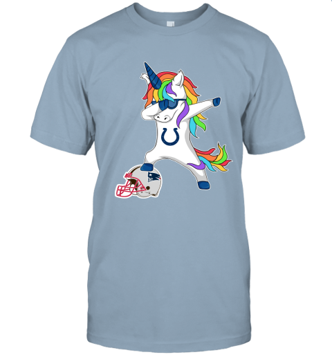 Football Dabbing Unicorn Steps On Helmet Indianapolis Colts Unisex Jersey Tee